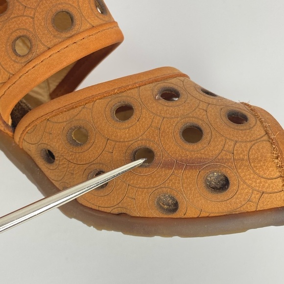 EL NATURALISTA ORANGE LEATHER HEELS - Picture 7 of 12